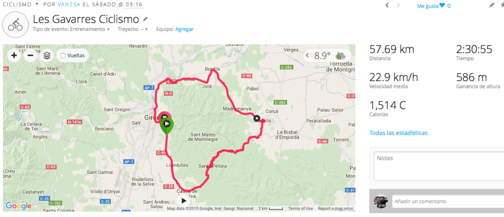 Ruta de ciclismo de carretera Les Gavarres